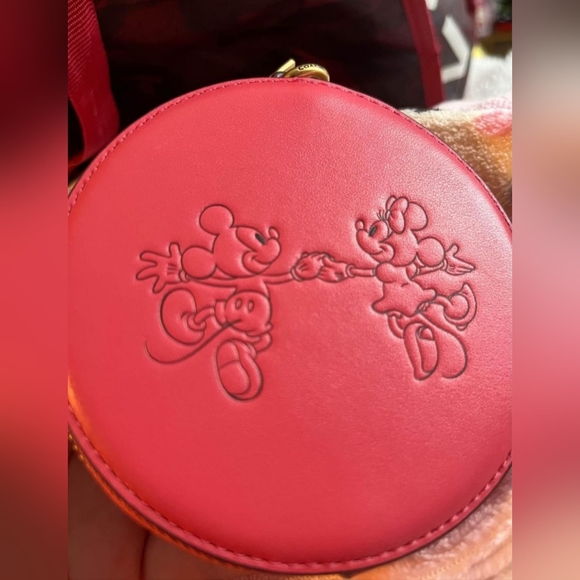 Authentic Coach Mickey & Minnie Mouse pink leather coin charm - Picture 4 of 5